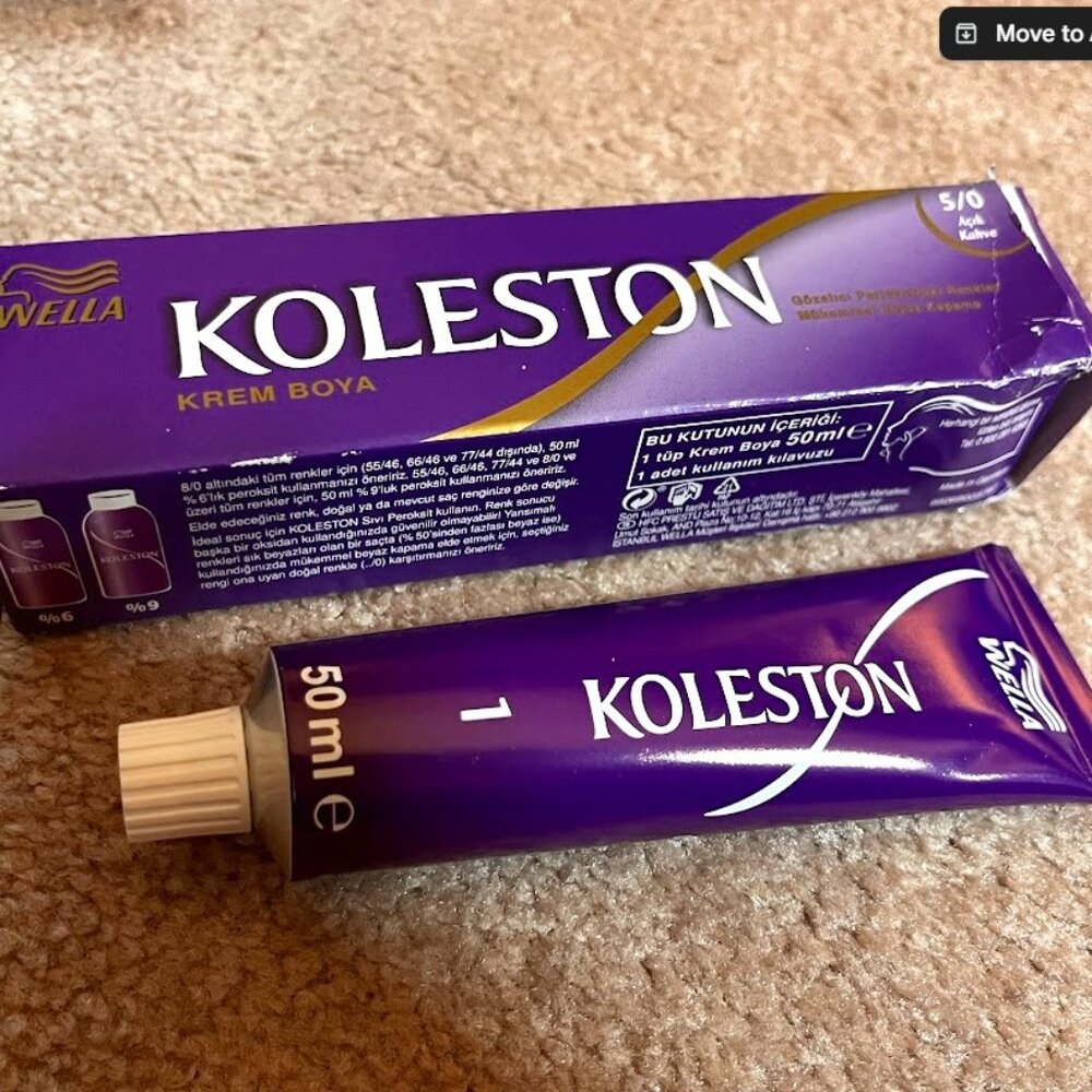 Wella Koleston 5/0 Light Brown/Natural Permanent Creme Hair Color 50ml tube